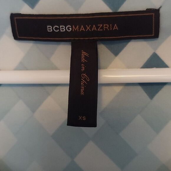 Blue Grey Block Patterned Cowl Neck Sleeveless Dress Size XS - Picture 2 of 3